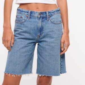 Abercrombie & Fitch Women's Mid-Length Blue Jean Shorts
